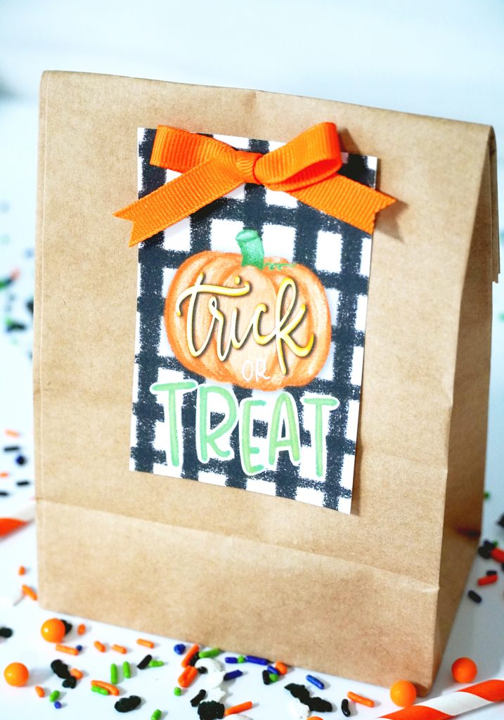 Brown Paper Bag with Free Printable Halloween Tag
