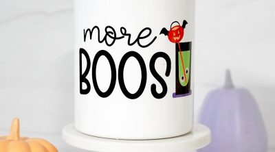 More Boos Sublimation Tumbler made with Cricut Mug Press and Free PNG Halloween File