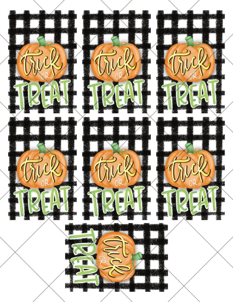 Free Printable Halloween Tags Behind Security Grid for Preview