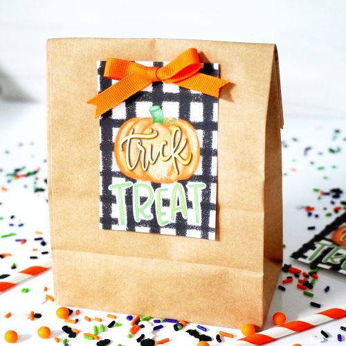 Brown Paper Bag with Free Printable Halloween Tag