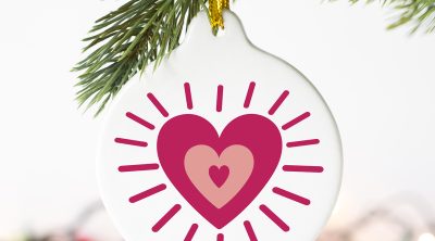 Free Grinch Ornament SVG Heart File on DIY Ceramic Ornament
