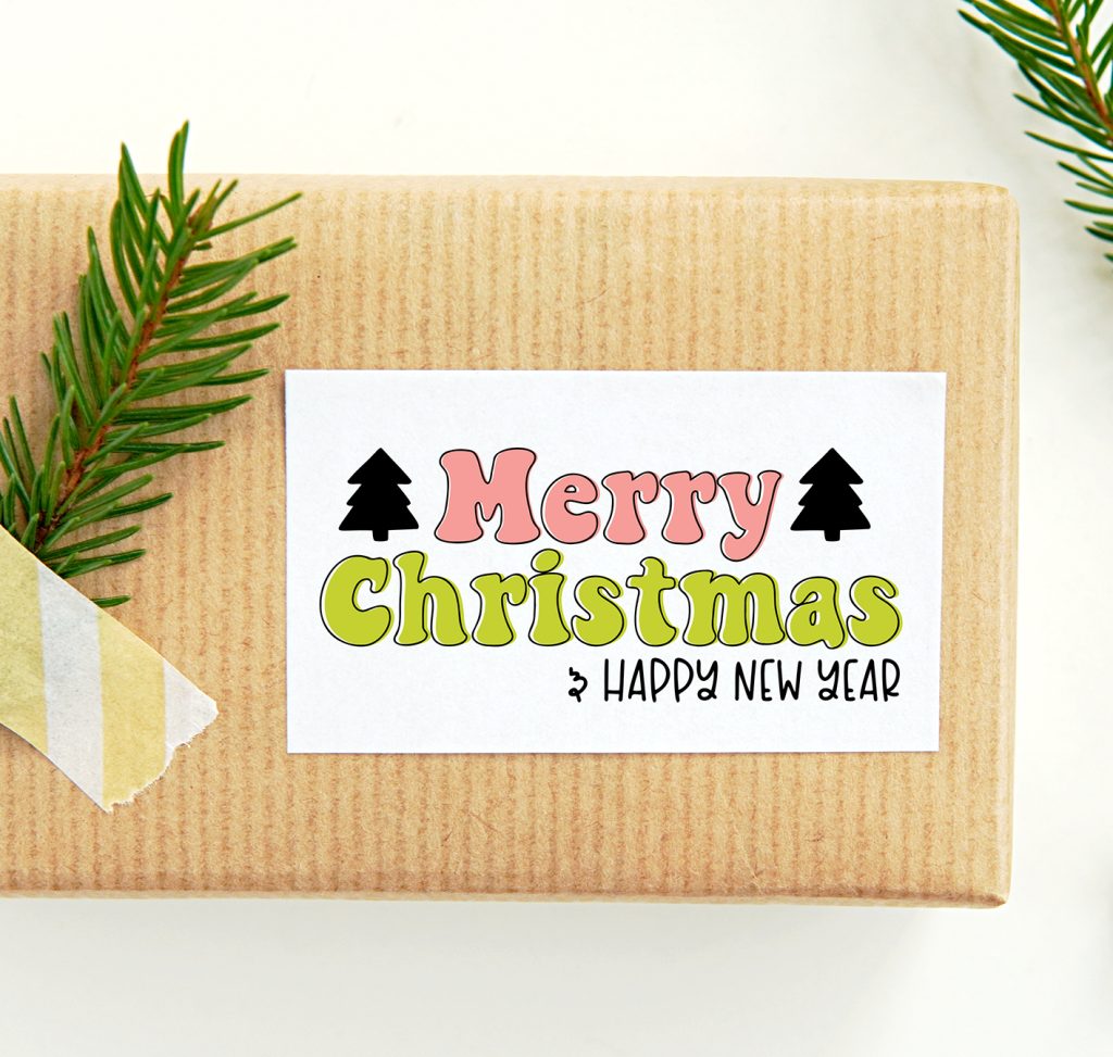 Free Merry Christmas SVG on printable Christmas gift tag