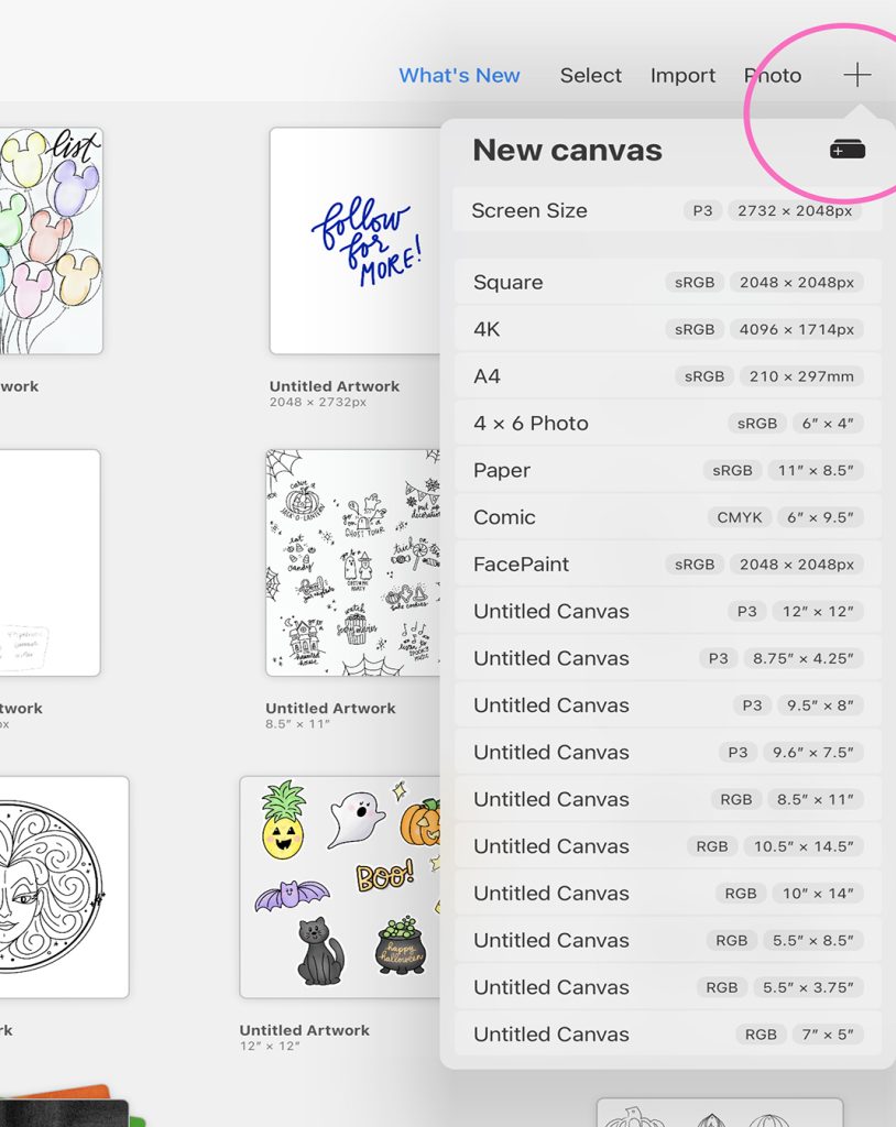 How to Create a New Canvas in Procreate