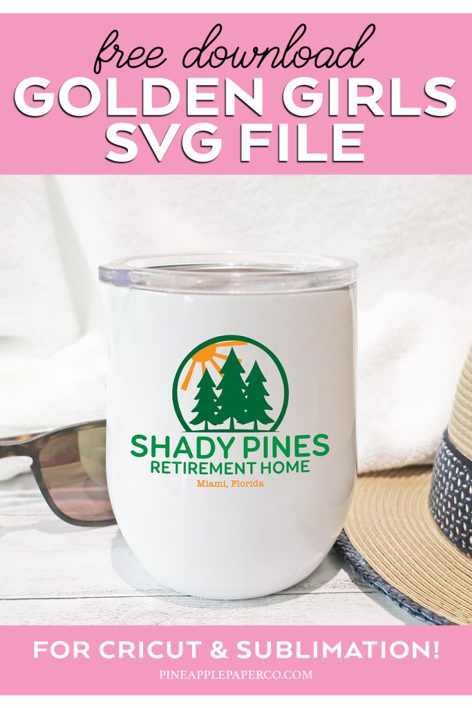 free golden girls svg on wine tumbler with sunglasses and hat