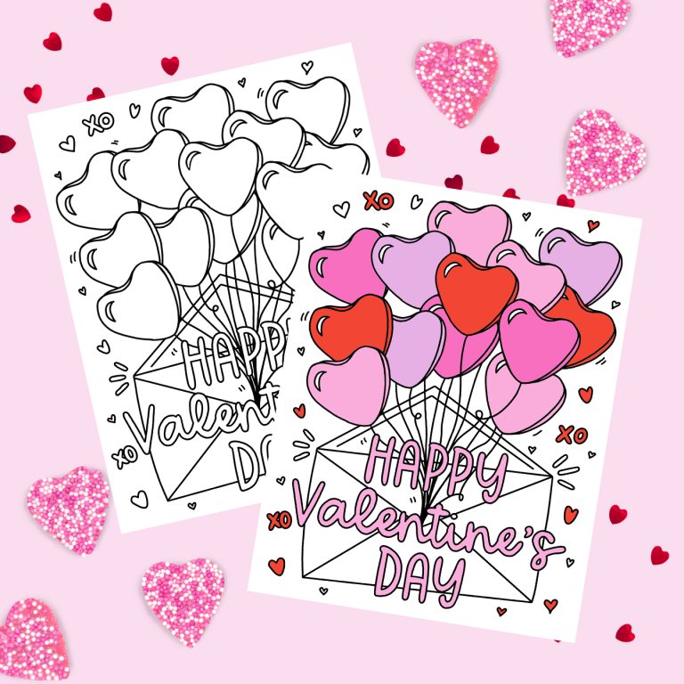 Happy Valentine’s Day Coloring Page – Free Printable!