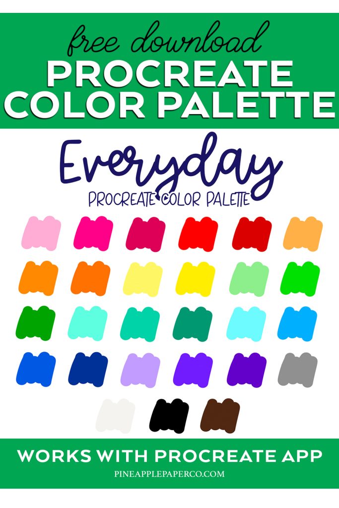 everyday procreate color palette for free download