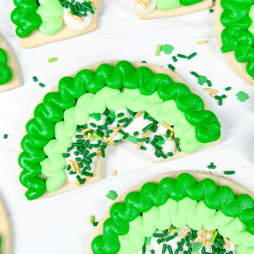 Green Rainbow Cookie with Tutorial for St Patrick's Day