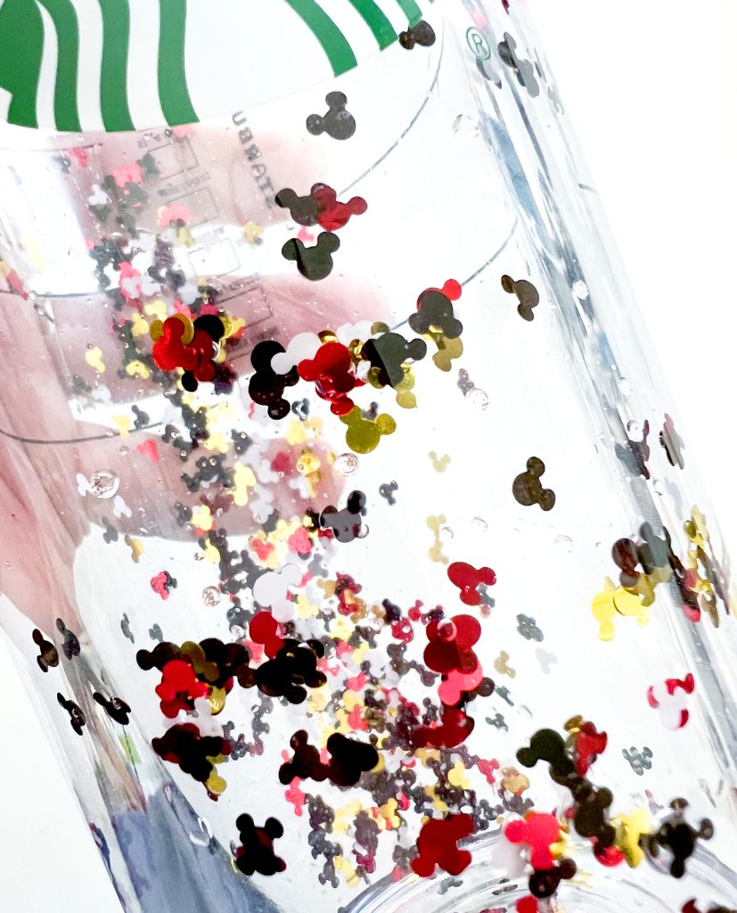 mickey glitter in diy starbucks snow globe tumbler