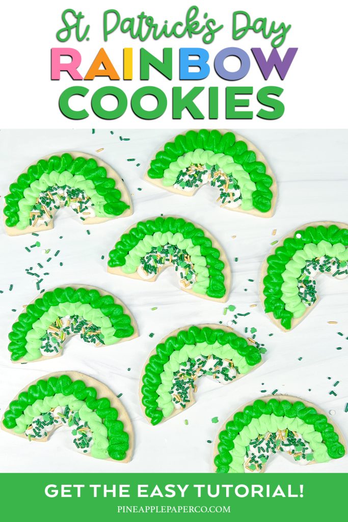 Green Rainbow Cookie with Tutorial for St Patrick's Day
