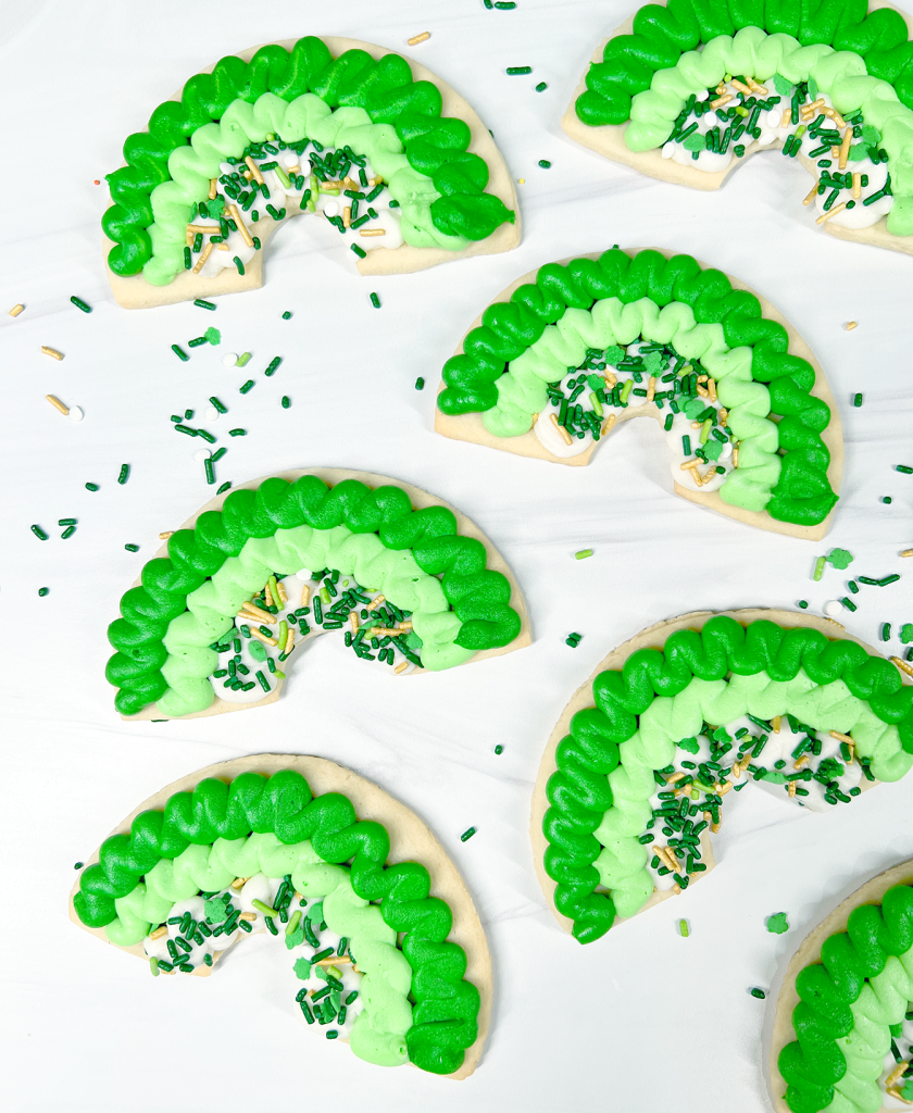 Green Rainbow Cookie with Tutorial for St Patrick's Day