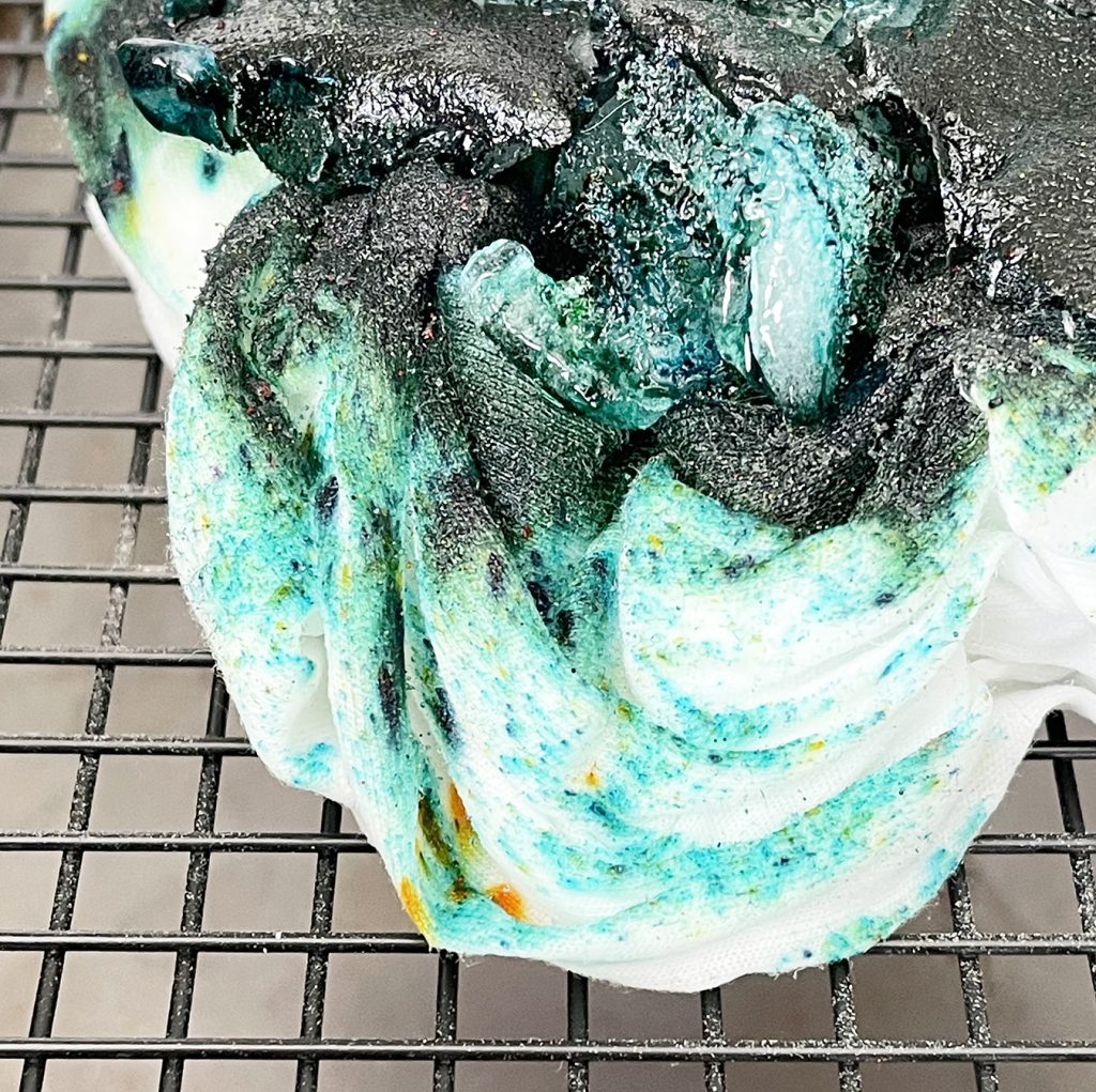 color splitting ice dye shirt