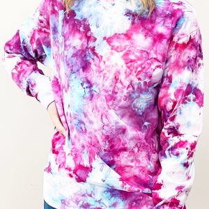 pink watercolor ice dye shirt