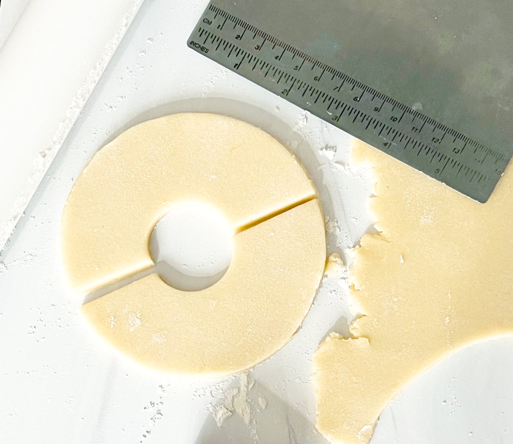 How to Cut Rainbow Sugar Cookies without a Cookie Cutter using bench scraper