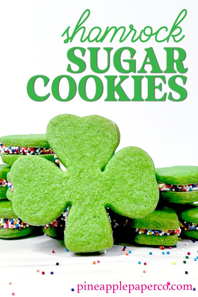 shamrock cookies with rainbow sprinkles