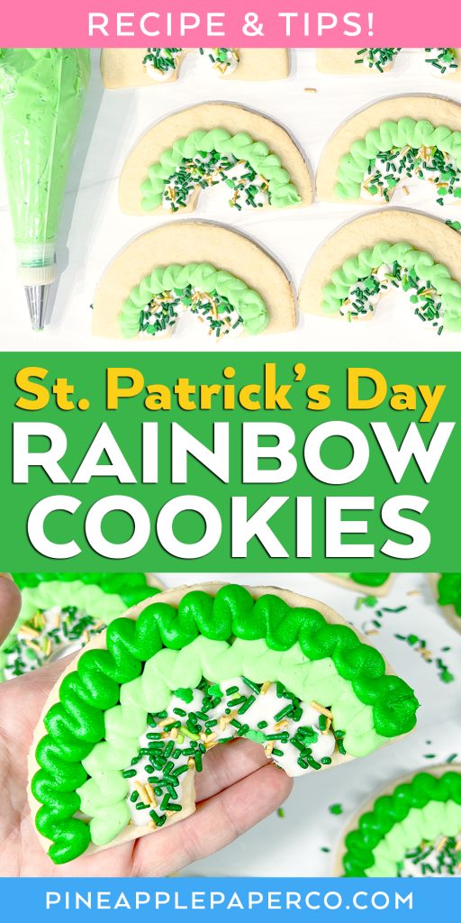 Green Rainbow Cookie with Tutorial for St Patrick's Day