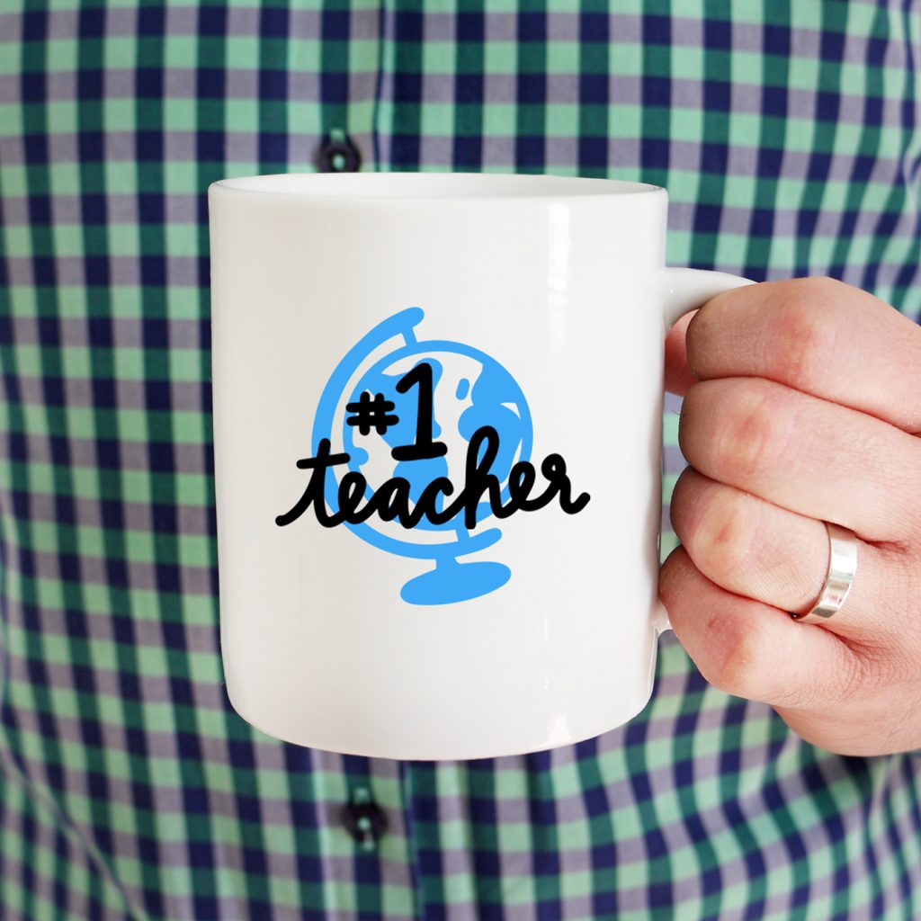 #1 teacher mug with free svg files