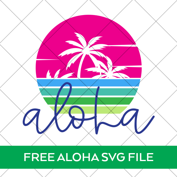 free aloha sun svg file behind grid