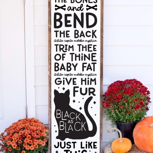 hocus pocus porch sign with free hocus pocus svg file from pineapplepaperco