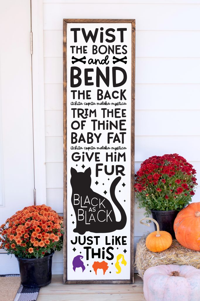 hocus pocus porch sign with free hocus pocus svg file from pineapplepaperco