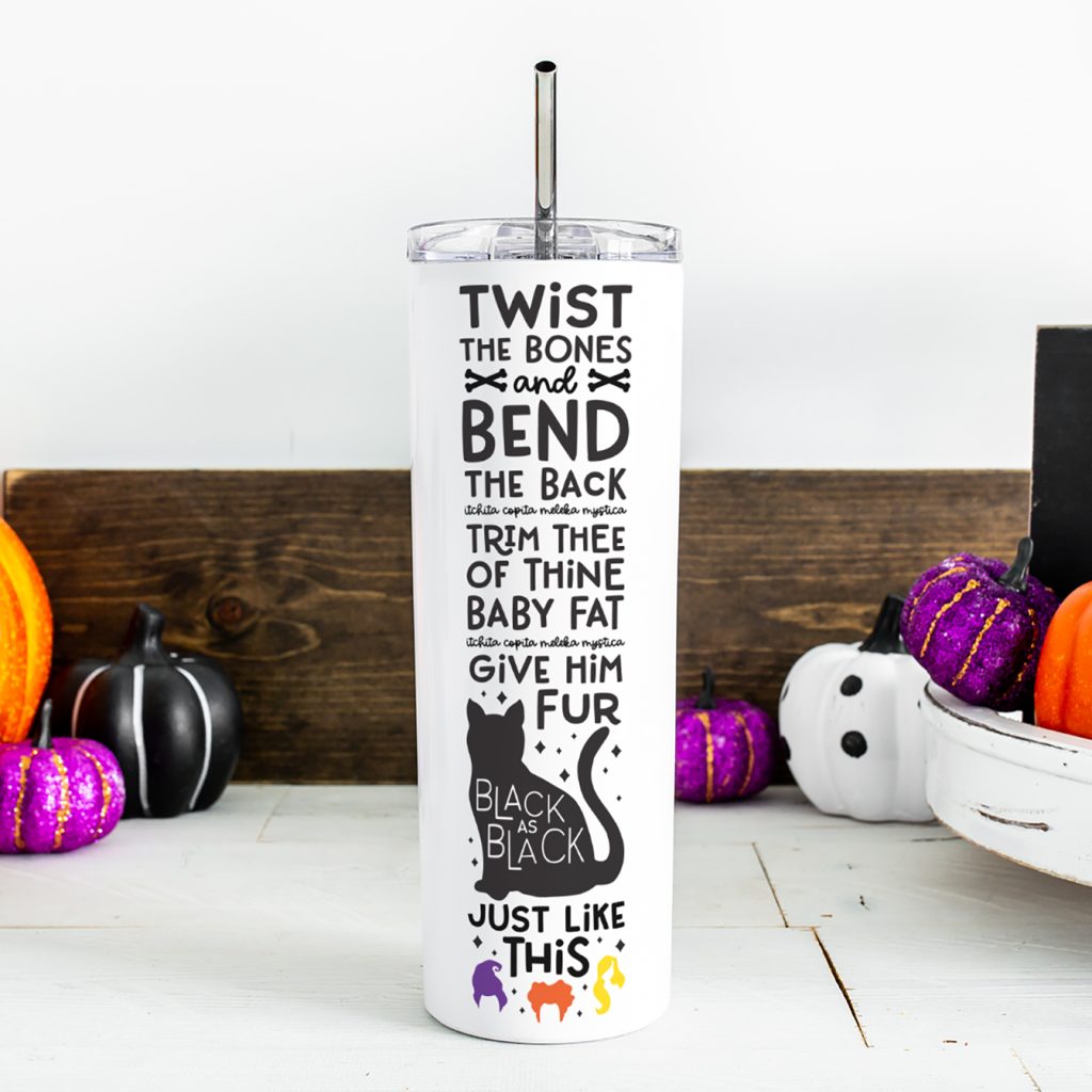 hocus pocus tumbler with free hocus pocus spell svg