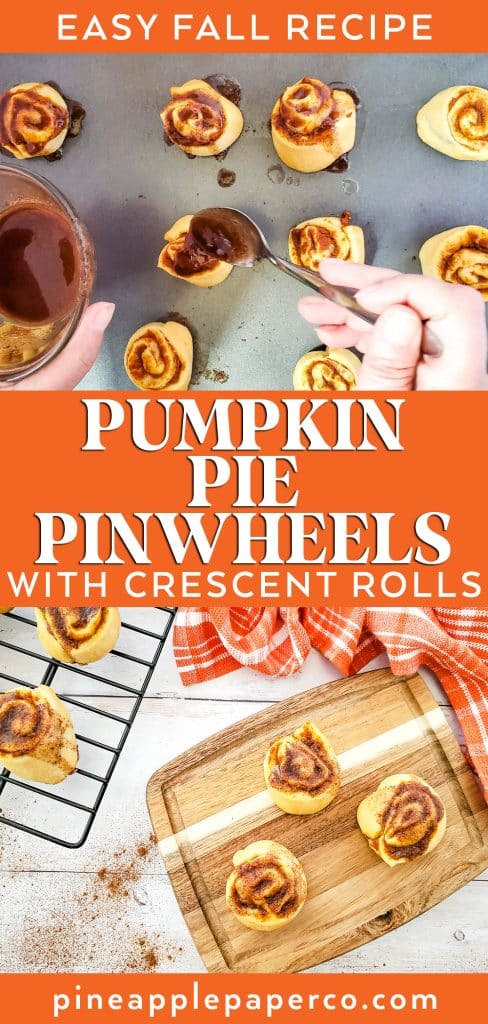 pumpkin pie pinwheels made with crescent rolls