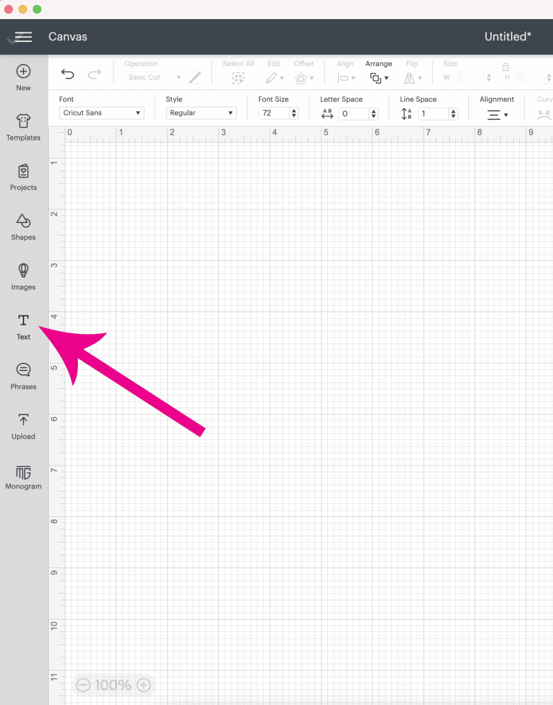 how to add text box in cricut design space
