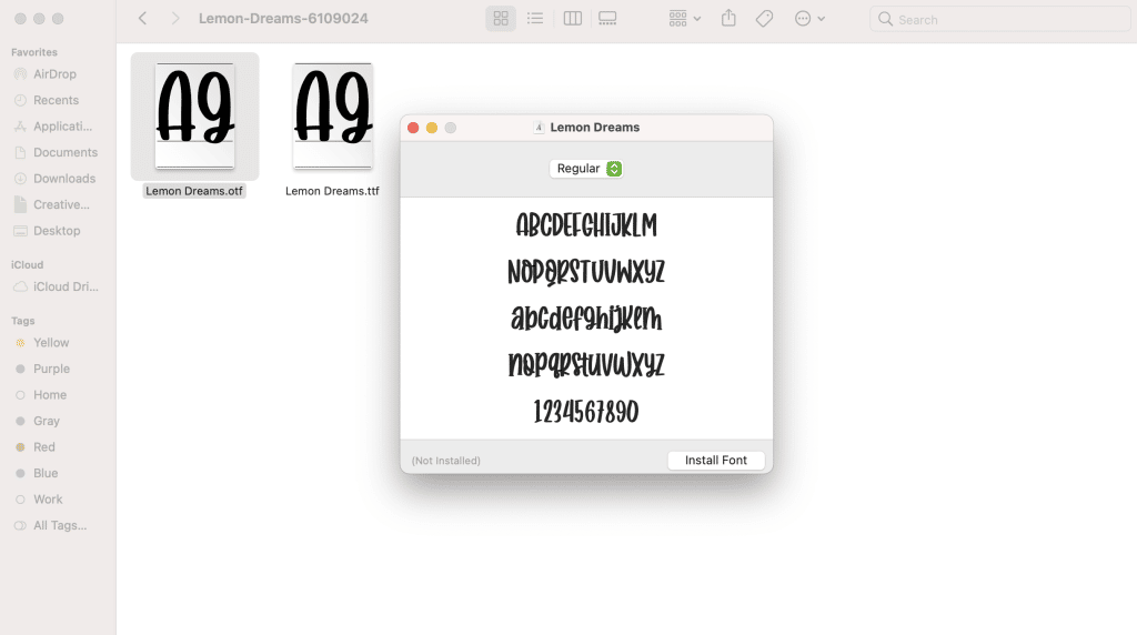 install cricut font on mac os x