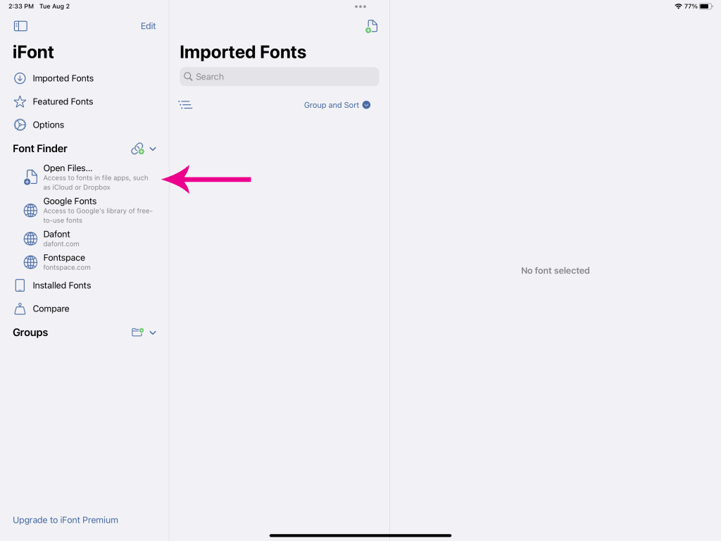 ifont for ipad pro