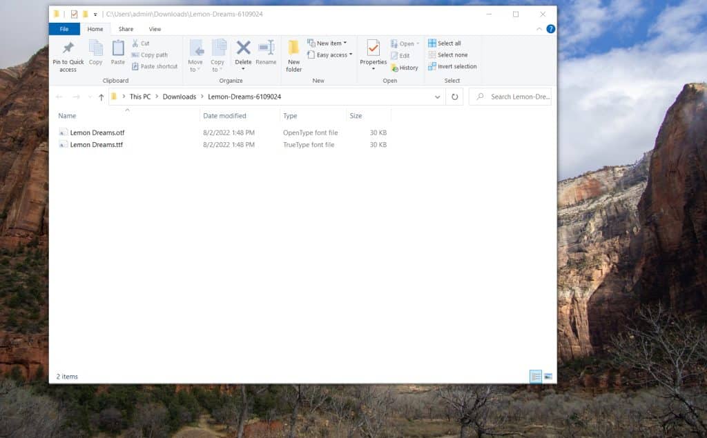 unzipped files on windows pc