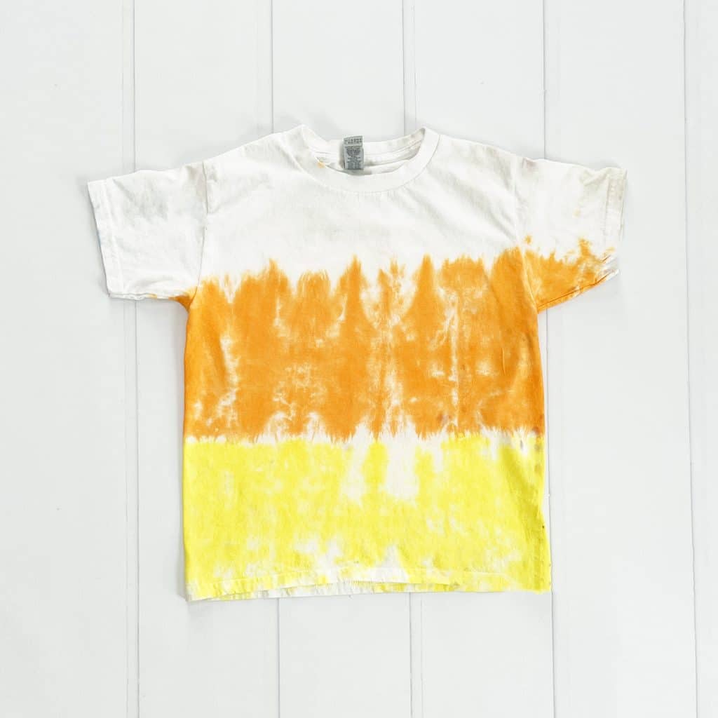 candy corn tie dye shirt