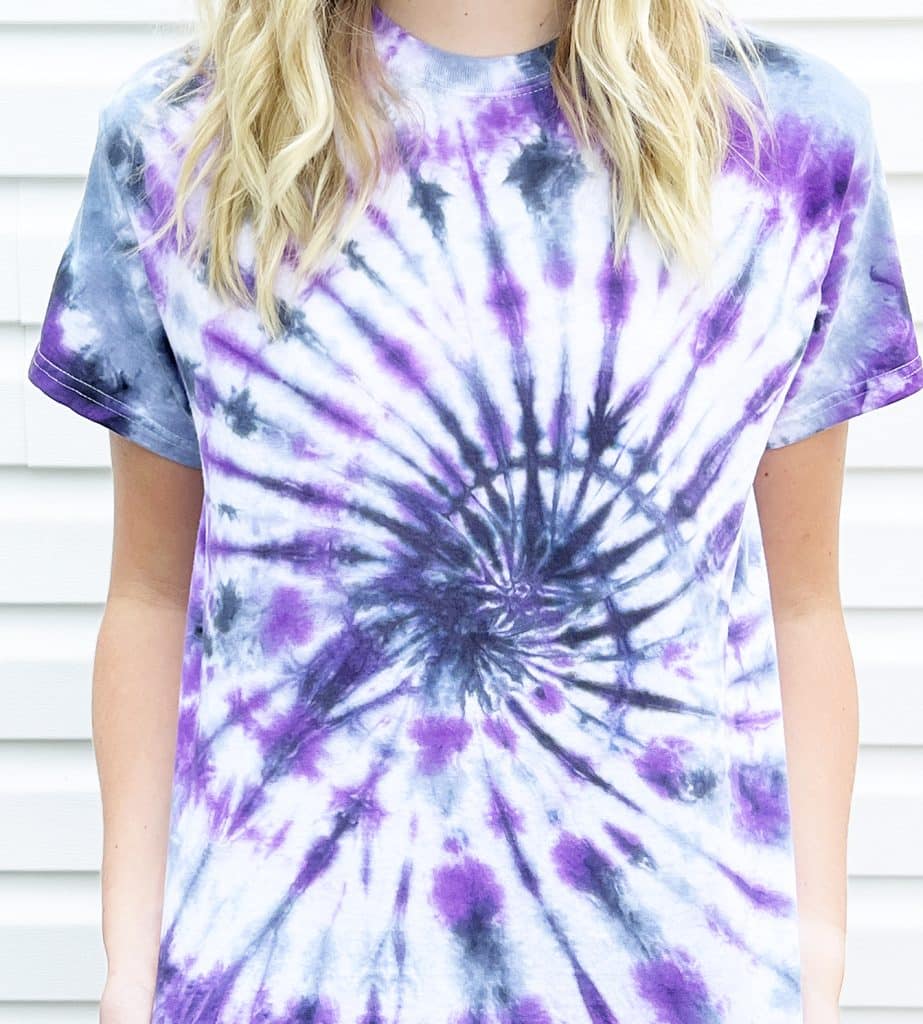 haunted mansion tie dye shirt on model
