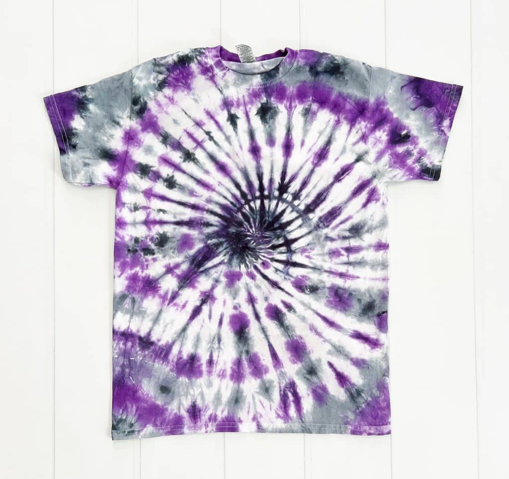 gray purple and black halloween tie dye shirt