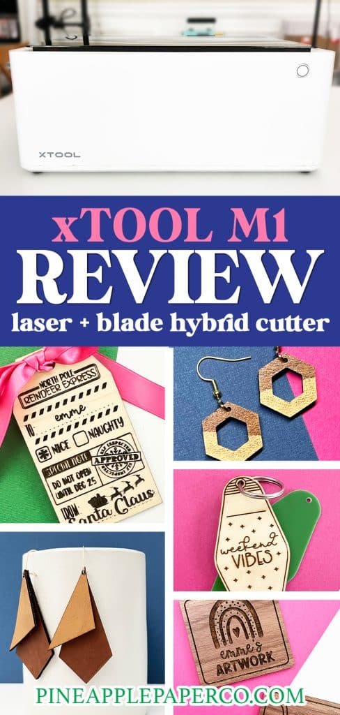 xtool m1 laser and blade cutting machine review pin with project examples