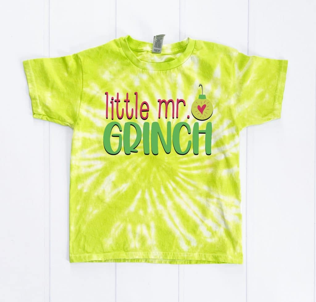 little mr grinch lime green tie dyed shirt