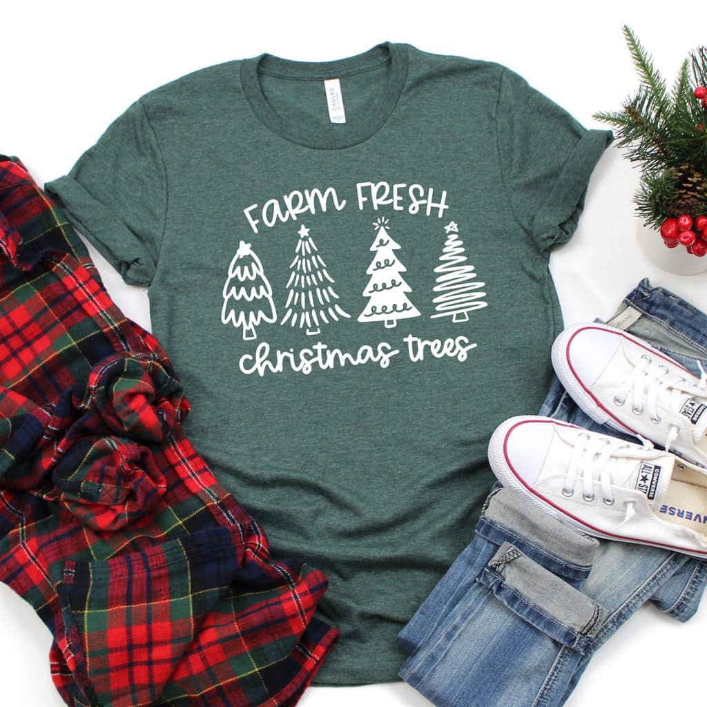 farm fresh christmas trees shirt made with free design
