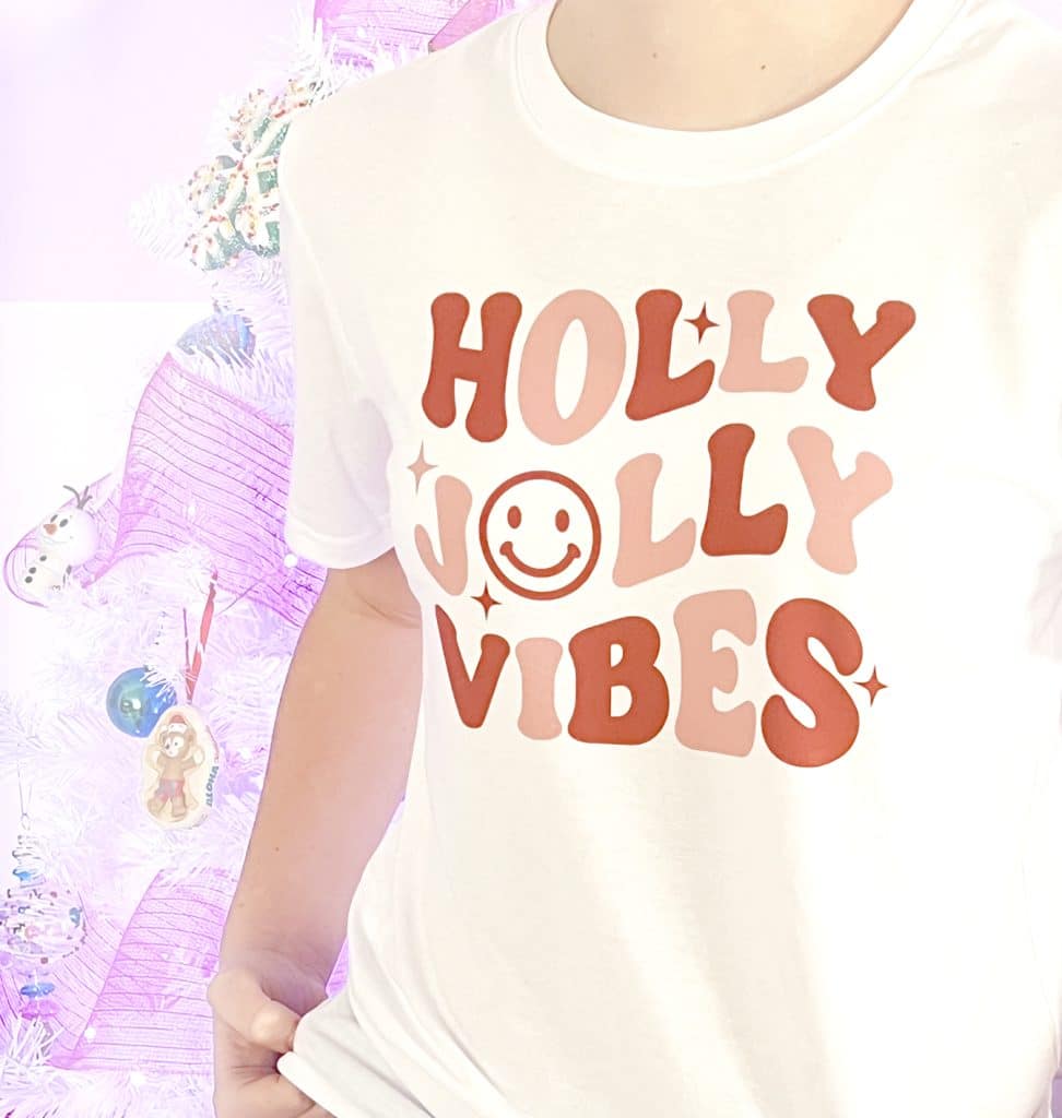 diy holly jolly vibes retro christmas shirt