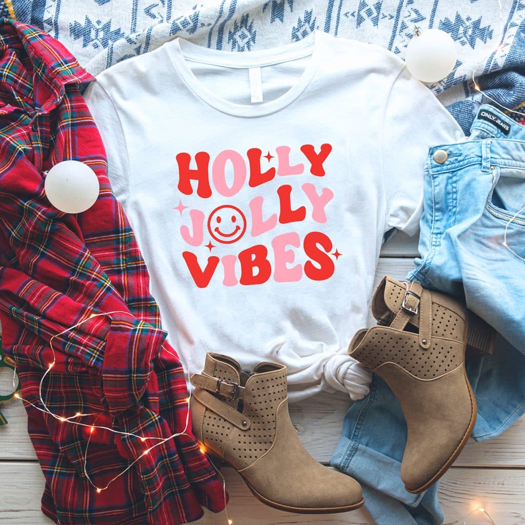 retro christmas shirt made with free design