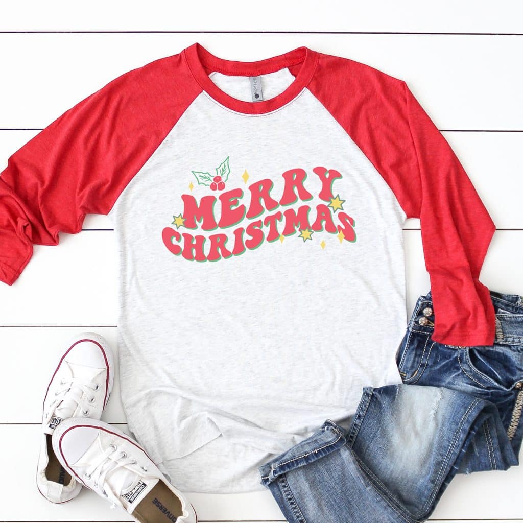 retro merry christmas shirt