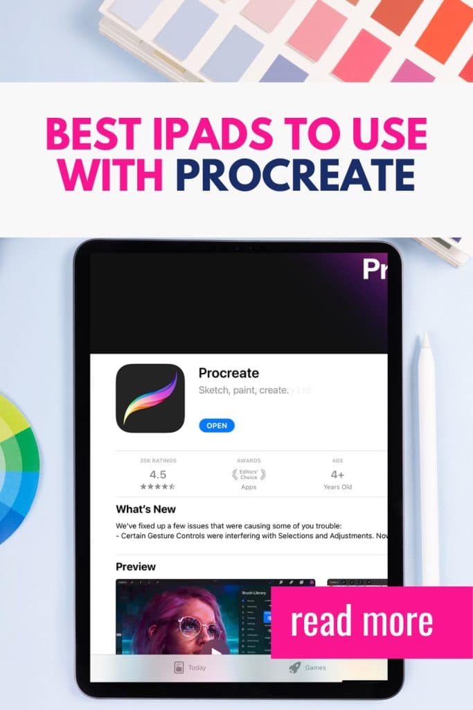 ipad with procreate app on screen