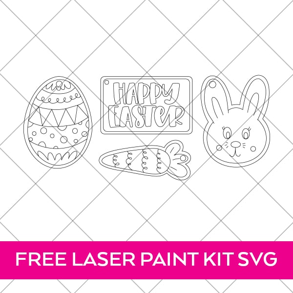 laser cut paint kit for easter svg file