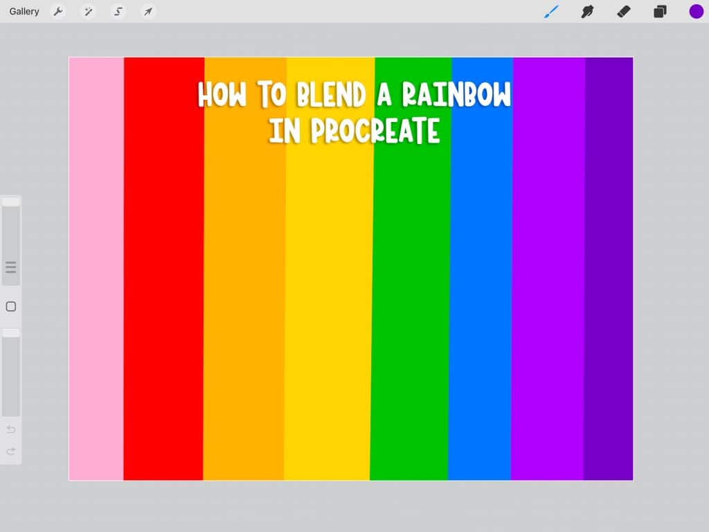 how to blend rainbow colors in procreate app for ipad