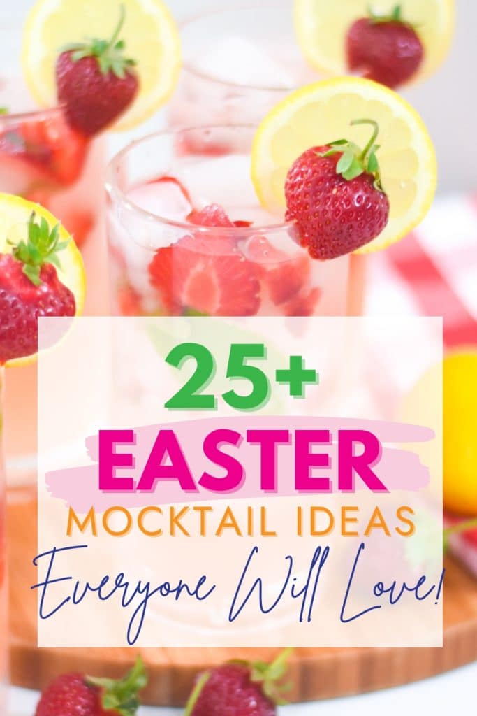 easter mocktail ideas with strawberry lemonade in the background