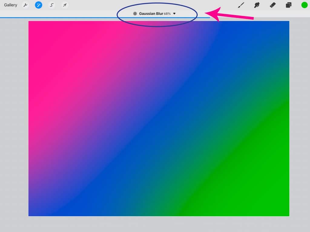 gaussian blur settings for how to blend colors in procreate