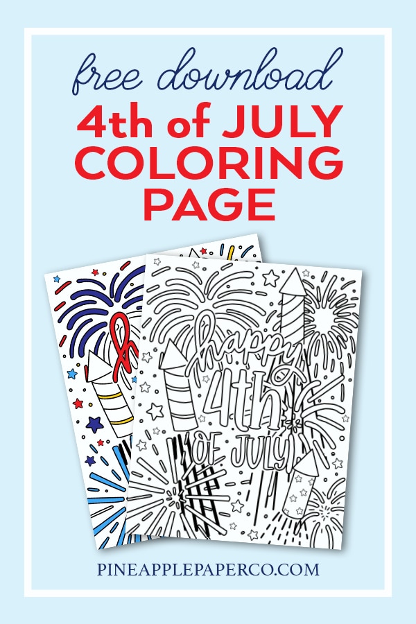 4th of july coloring page free printable download