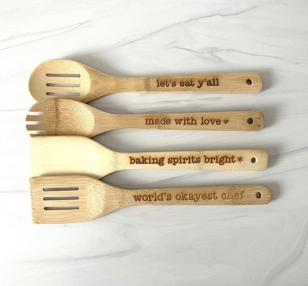laser engraved wooden spoons with xtool p2