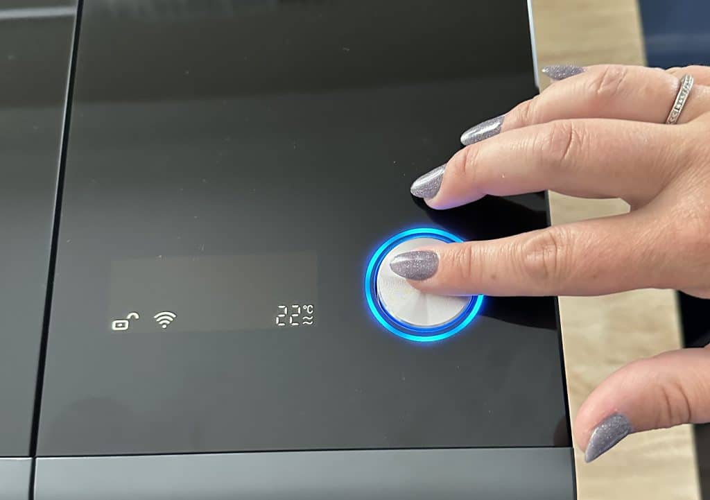 push go button on xtool p2 laser machine