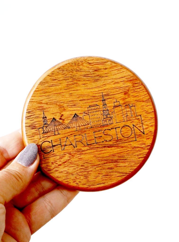 cherleston wooden coaster engraved with xtool p2