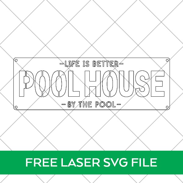 pool house wood sign made with xtool p2 and automatic conveyor feeder accessory