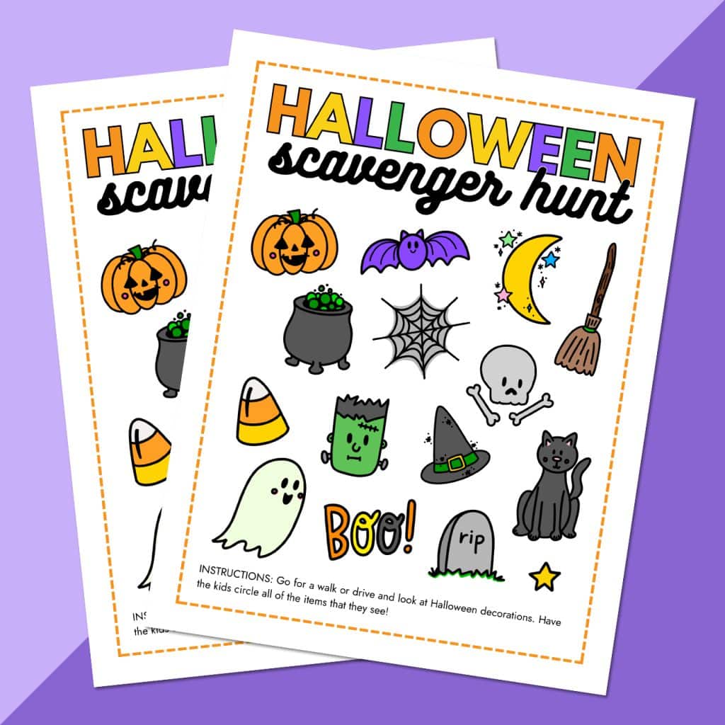 printable halloween scavenger hunt for toddlers and little kids