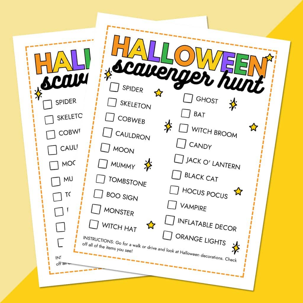 printable halloween scavenger hunt for teens and older kids